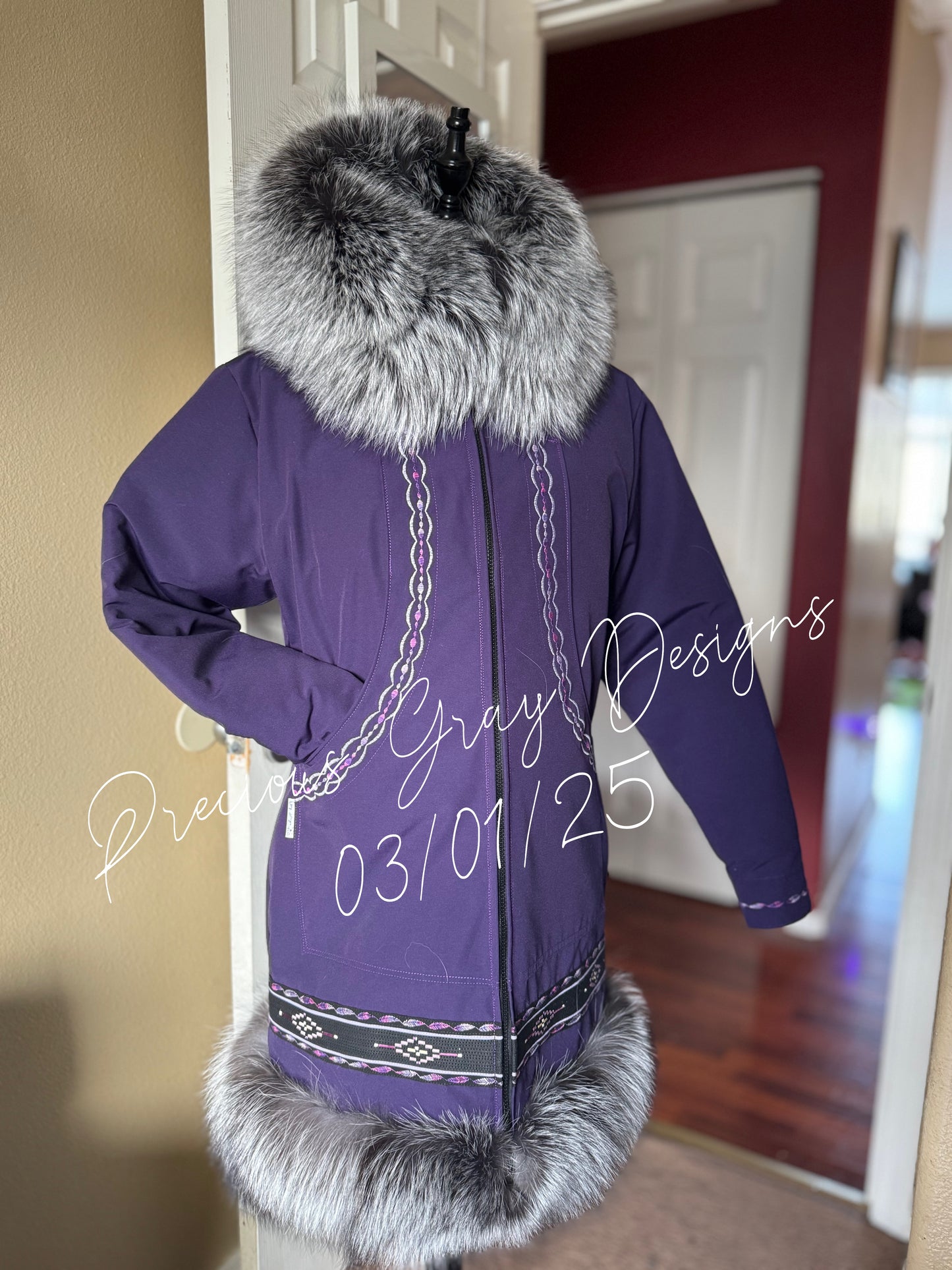 Custom Sized Silver Fox Parka