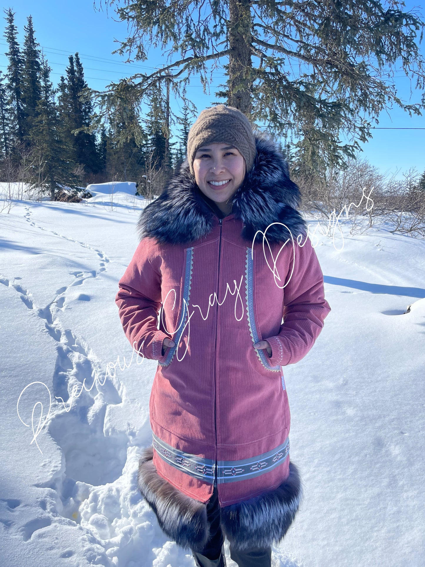 Custom Sized Silver Fox Parka