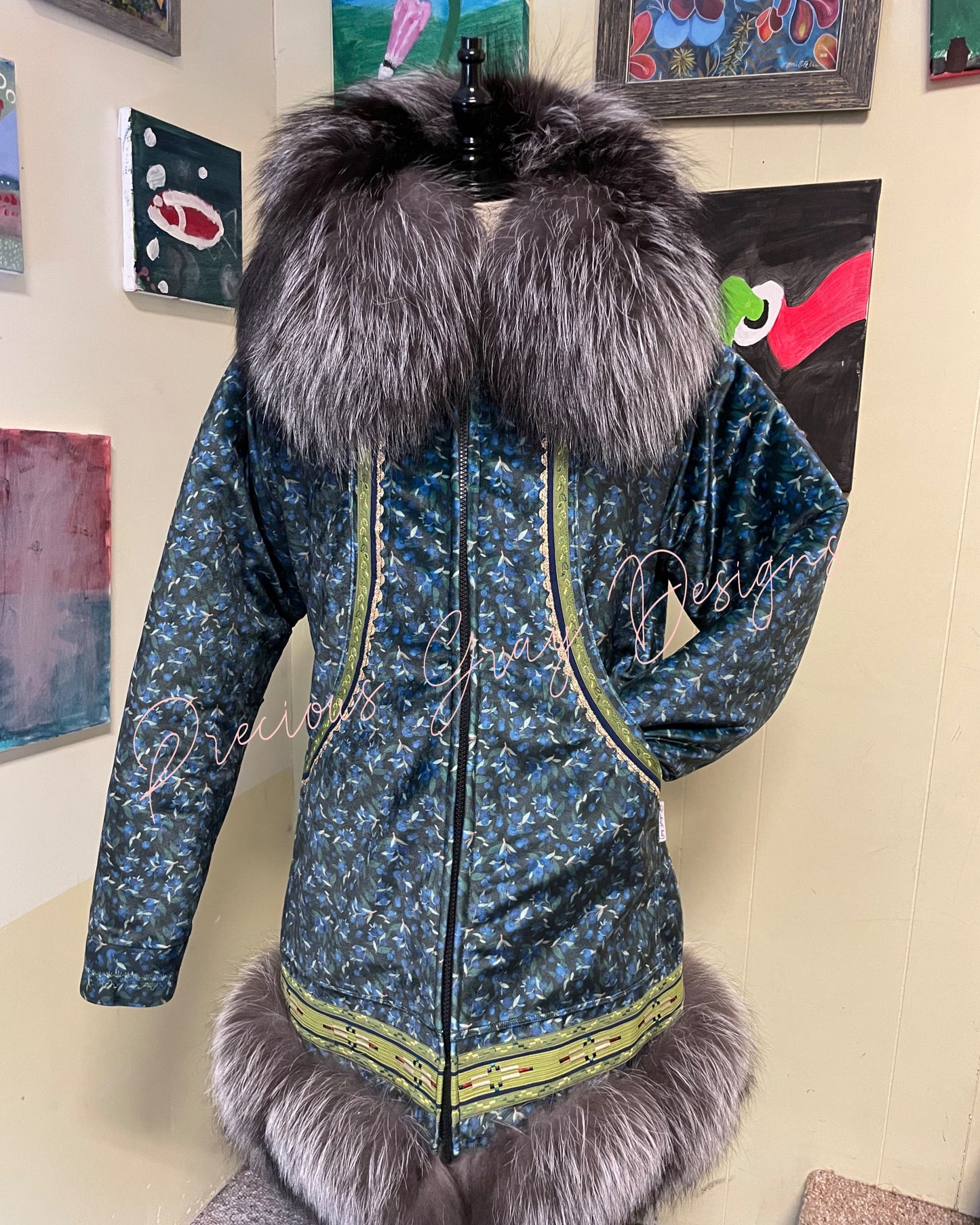 Custom Sized Silver Fox Parka