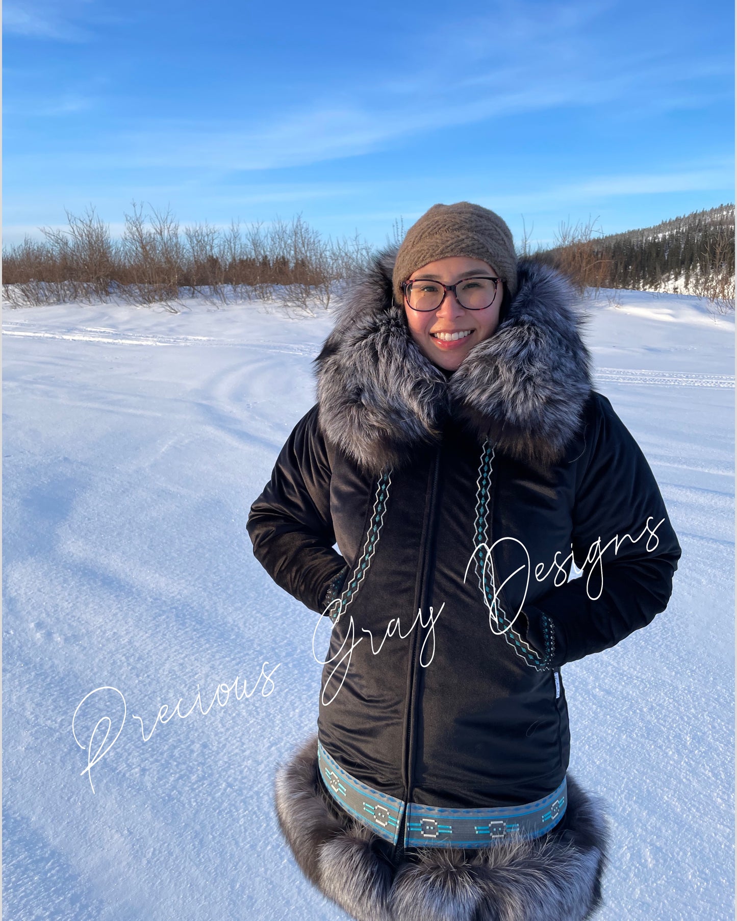Custom Sized Silver Fox Parka